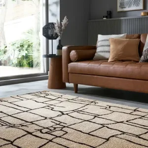 Betaalbaar Laagpolig Vloerkleeed - Theo Circular Knit - Creme - 160x230 cm
