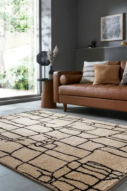 Betaalbaar Laagpolig Vloerkleeed - Theo Circular Knit - Creme - 160x230 cm