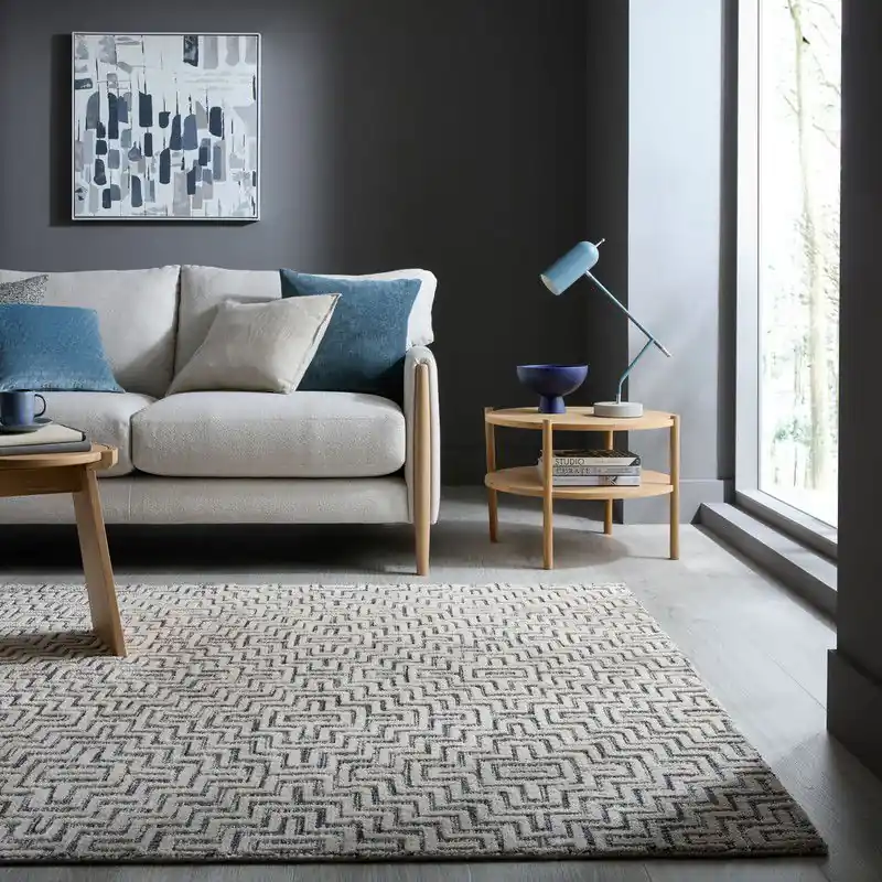 Gecertificeerd Laagpolig Vloerkleeed - Rhett Circular Knit - Grijs - 200x290 cm