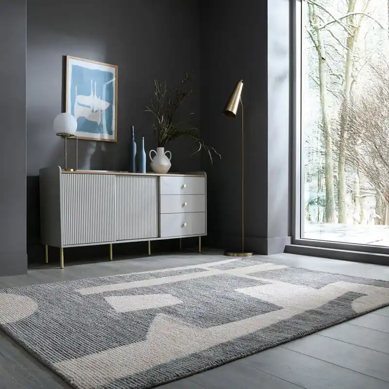 Gereduceerde Prijs Laagpolig Vloerkleeed - Micah Circular Knit - Grijs - 120x170 cm