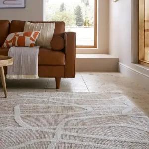 Uitverkoop Laagpolig Vloerkleeed - Micah Circular Knit - Beige - 160x230 cm