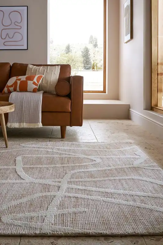 Laagpolig Vloerkleeed - Micah Circular Knit - Beige - 120x170 cm Exclusieve Aanbieding