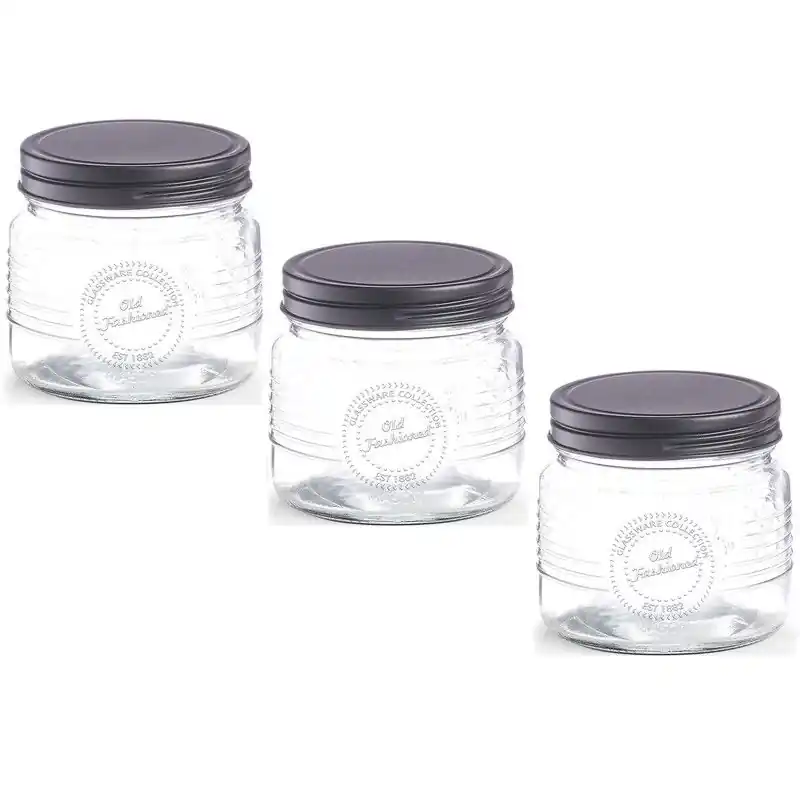 5x Glazen voorraadpotten/bewaarpotten 420 ml Old Fashioned 10 x 9 cm - Voorraadpot Modern
