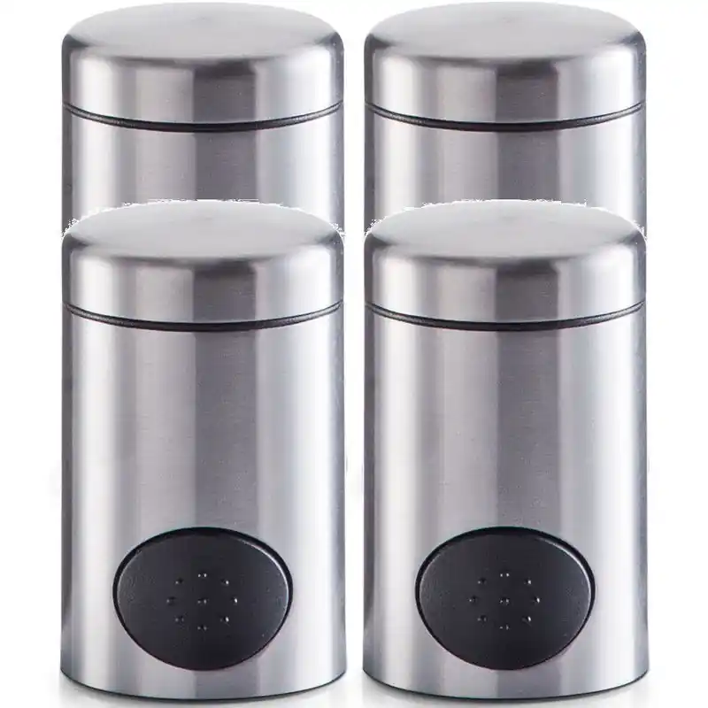 Koop Online Zeller Zoetjes dispenser - 4x - 8,5 cm - RVS - Koffie/thee drinken - Suikerstrooiers
