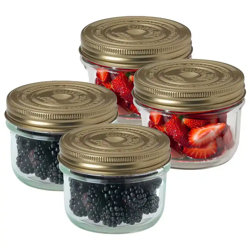 Nieuwe Collectie Set van 12x stuks luchtdichte weckpotten transparant glas 350 ml - Weckpotten