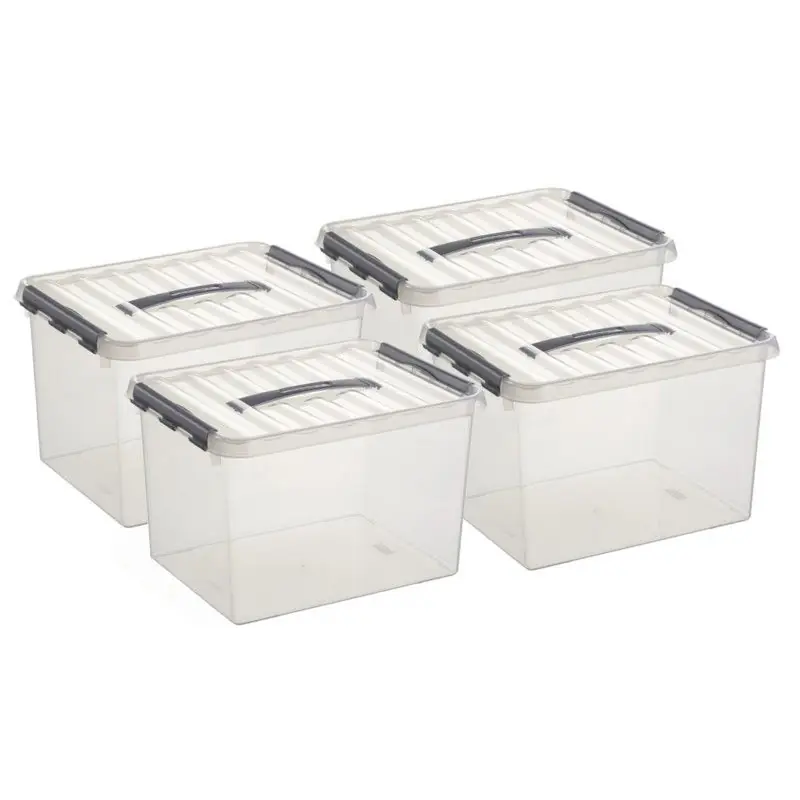 Korting Sunware opbergbox - 12x stuks - transparant - 22L - 40 x 30 x 26 cm - Opbergbox