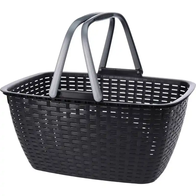Antraciet grijze speelgoed mand met hengsel 27 liter 43 x 30 cm - Opbergmanden Limited Edition