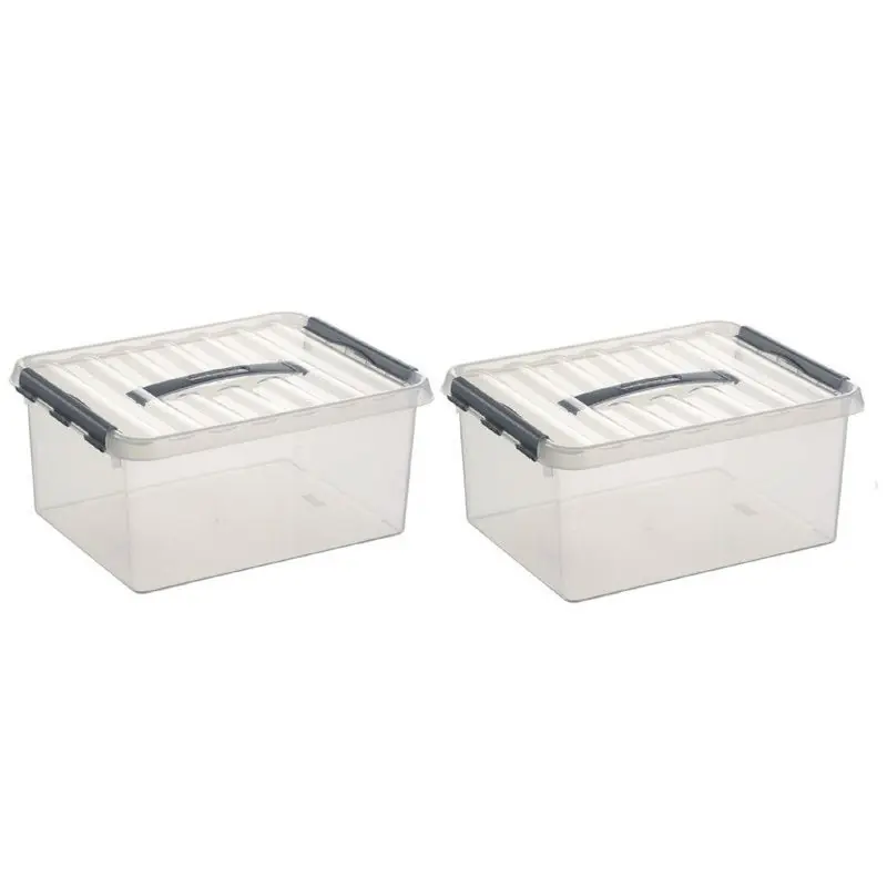 Wereldwijde Verzending Sunware opbergbox - 4x stuks - transparant - 15L - 40 x 30 x 18 cm - Opbergbox