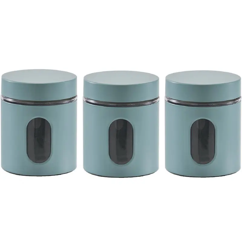 Zeller keuken Voorraadpot - 5x - groen - 600 ml - D10 x H12,5 cm - Voorraadblikken Alleen Vandaag