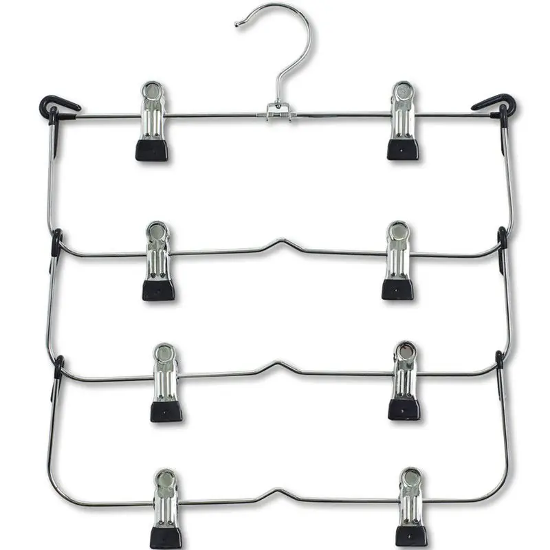 Koop Vandaag Zeller Kledinghanger - 3x - zilver - meervoudig - broekhanger - 36 cm - Kledinghangers