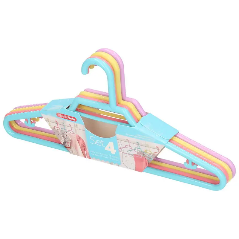 1x Pastel klerenhangers voor kinderkleren/kinderkleding 27 cm kunststof - Kledinghangers Groothandel