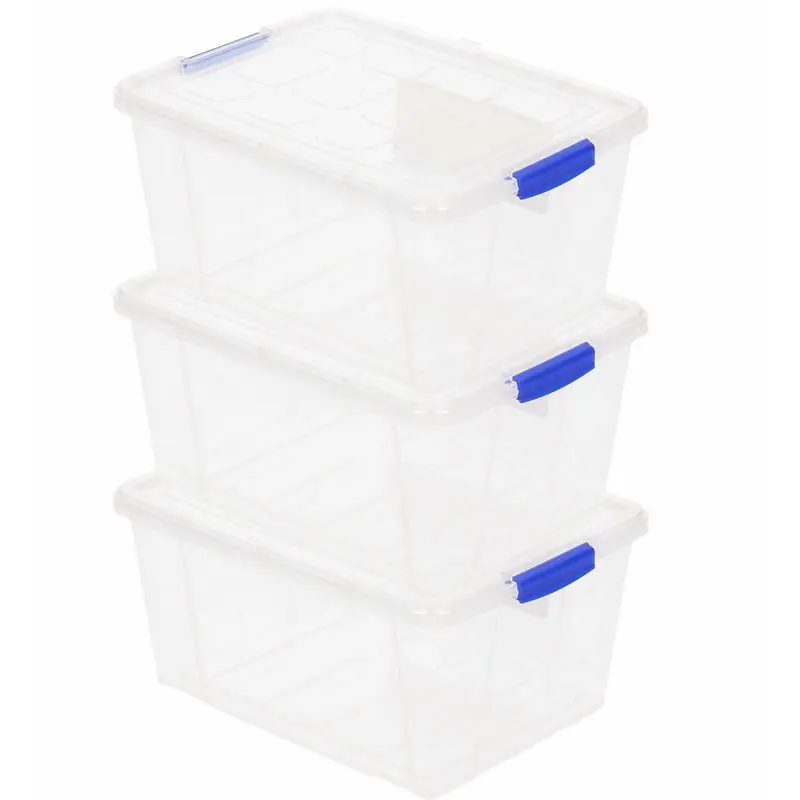 Plasticforte Opbergbox met deksel - 12x - 1L - transparant - kunststof - Opbergbox Voordeelprijs