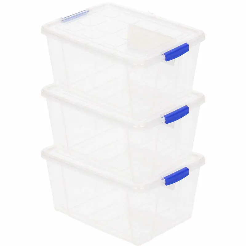 Plasticforte Opbergbox met deksel - 3x - 1L - transparant - kunststof - Opbergbox Bulkbestelling