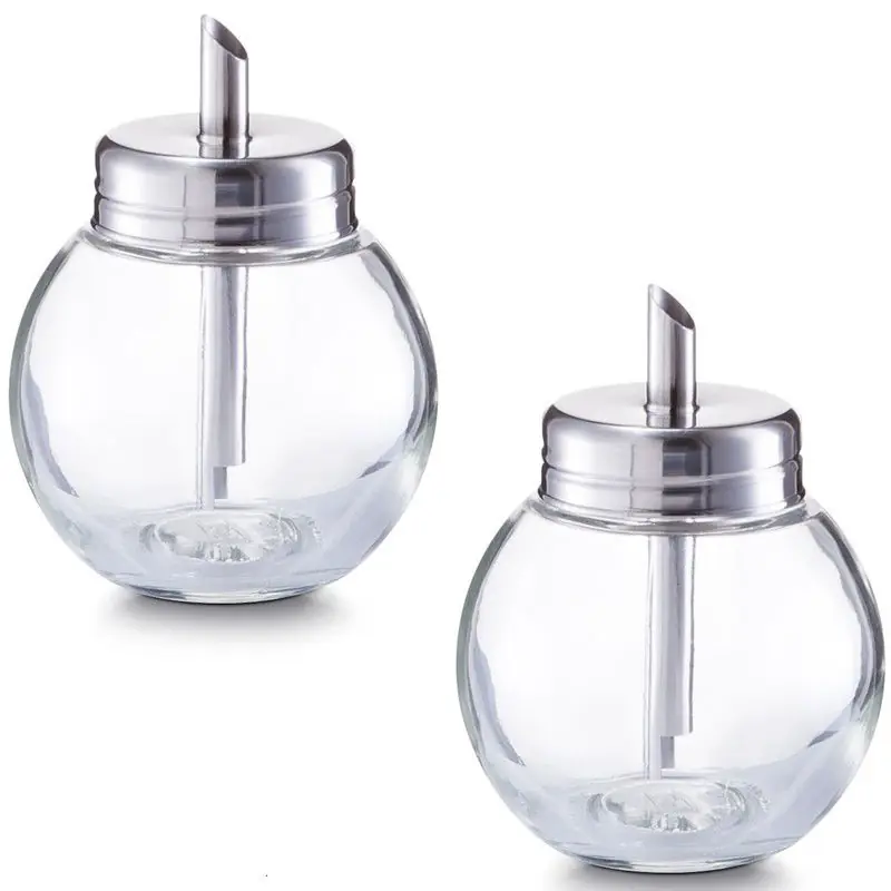 Direct Verzonden Zeller Suikerstrooier van glas/metaal - 2x - 240 ml - 12 cm - Suikerstrooiers