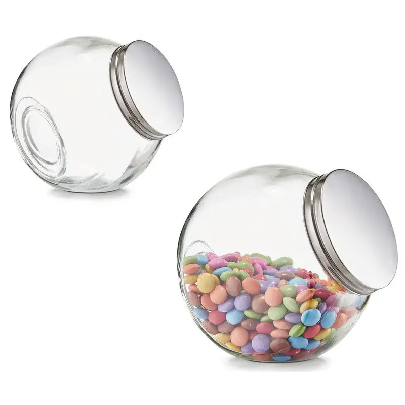 2x Glazen voorraadpotten/bewaarpotten 1200ml en 2200 ml - Voorraadpot Merkproduct