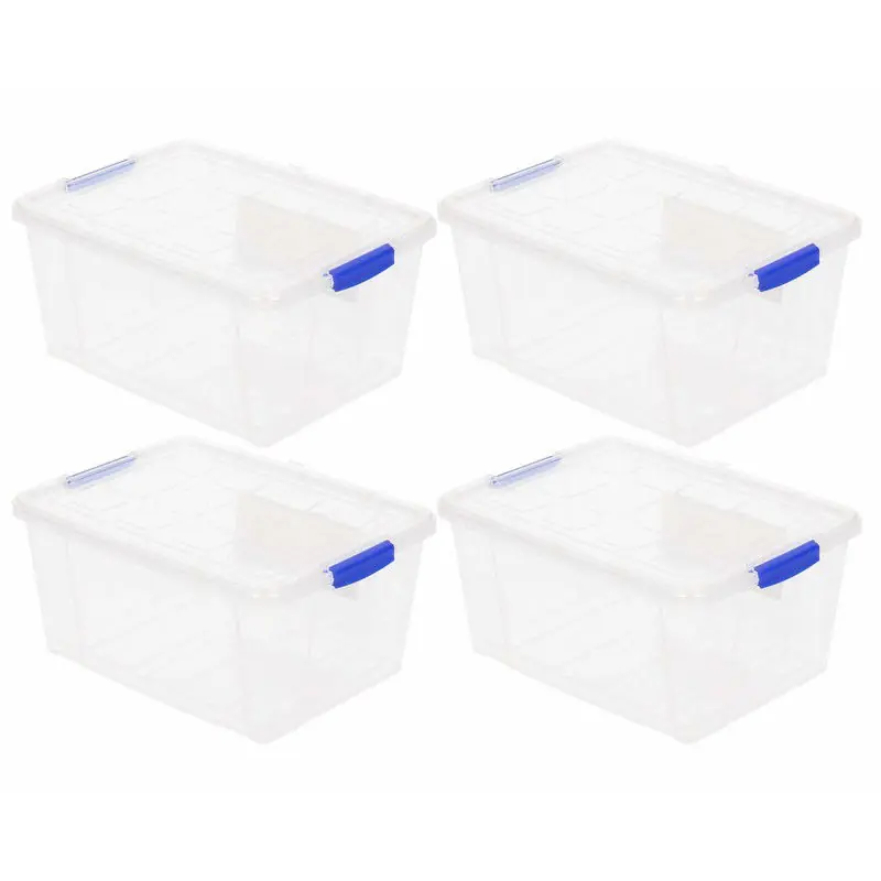 Veilige Betaling Plasticforte Opbergbox met deksel - 8x - 4 liter - transparant - Opbergbox
