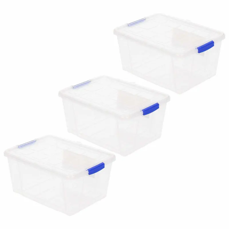 Favoriet Plasticforte Opbergbox met deksel - 3x - 4 liter - transparant - Opbergbox