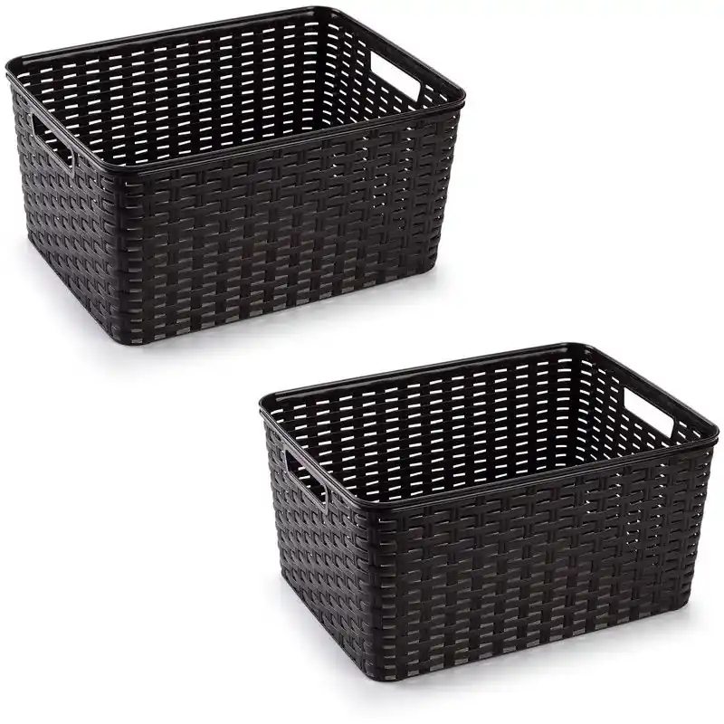 Plasticforte Opbergmand - 4x - kunststof - donkerbruin - 18 Liter - Opbergbox Garantie Inbegrepen