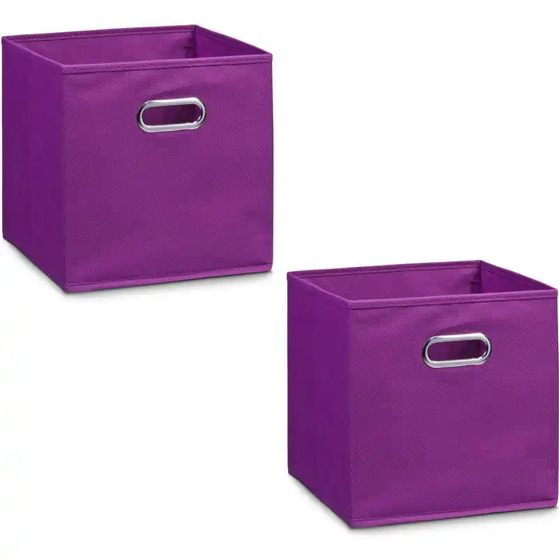 Zeller kastmanden - 6x - paars - vierkant - 32 x 32 cm - opbergmand - Opbergmanden Gecertificeerd
