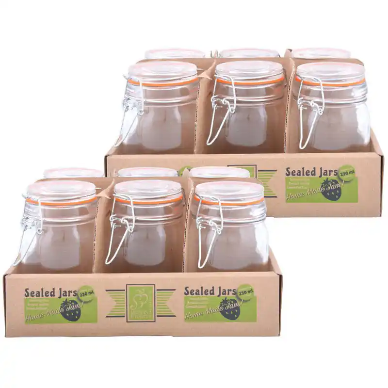 Beperkt Aanbod Set van 12x weckpotten/inmaakpotten - 230 ml - Weckpotten