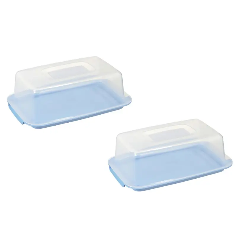 2x stuks etenswaren vers houden bewaardozen/cakedozen 3.75 liter - Vershoudbakjes In De Mode