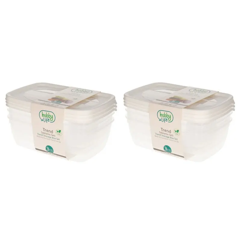Fabrieksprijs Vershoudbakjes - 6x stuks - 1,2 liter - wit - voorraadbakjes - Vershoudbakjes