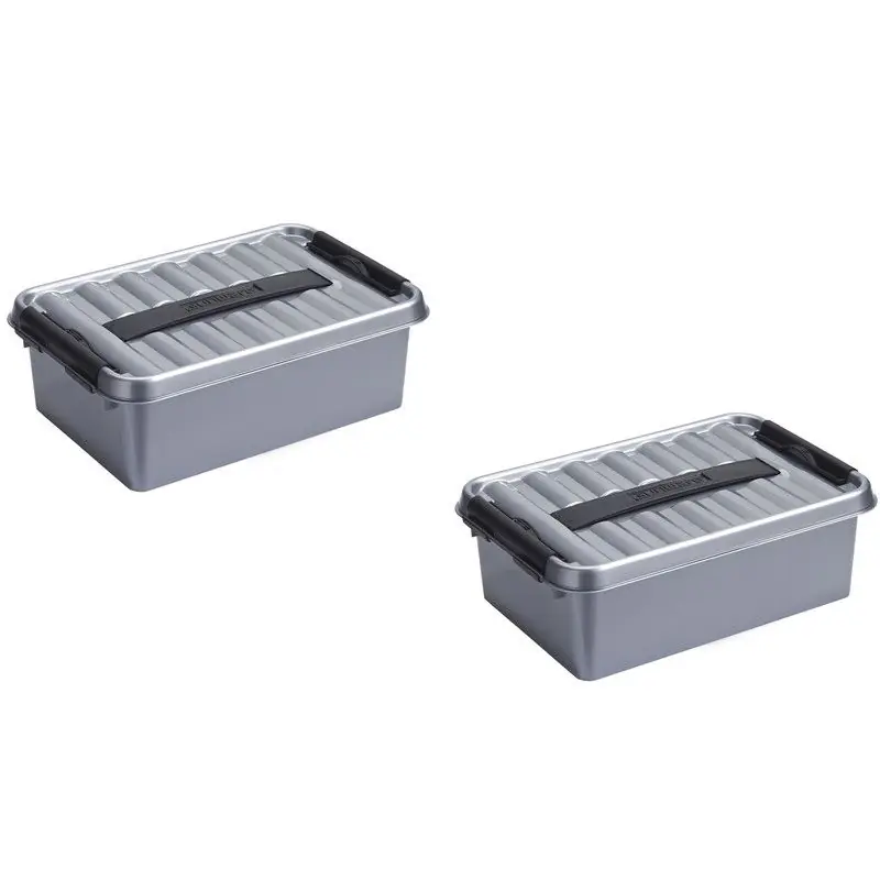 Bulkbestelling Sunware opbergbox - 5x stuks - grijs - 12L - 40 x 30 x 14 cm - Opbergbox