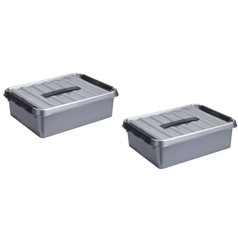 Voordeelprijs Sunware opbergbox - 3x - grijs - 10L - 40 x 30 x 11 cm - Opbergbox