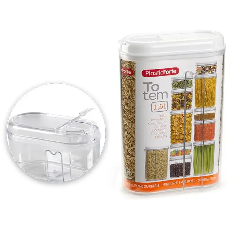 Bestel Nu 4x stuks plastic strooier/voorraad bussen 1,5 liter - Voorraadpot