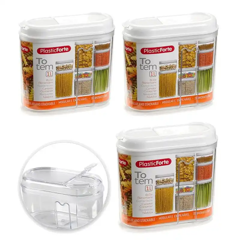 Favoriet PlasticForte Plastic strooier/voorraad bussen 1 liter - Voorraadpot