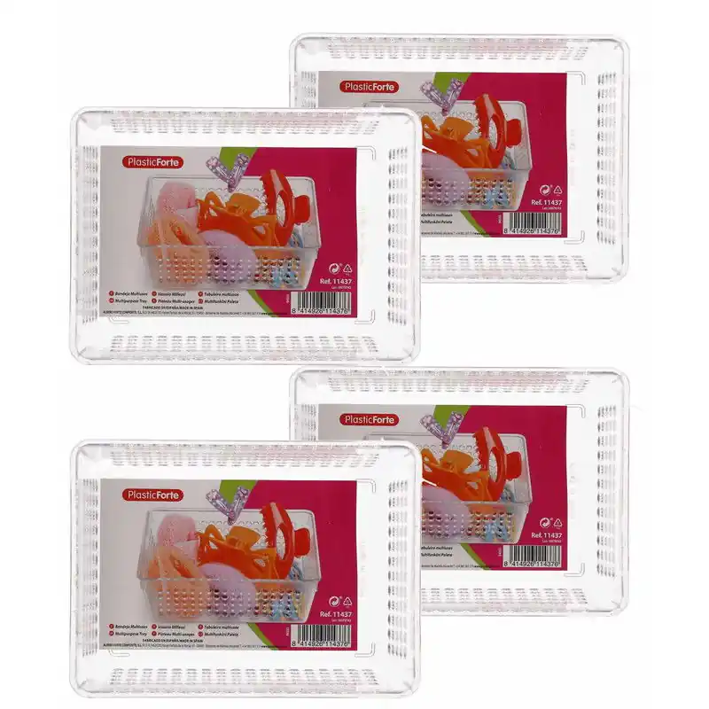 6x Plastic opberg bakjes van 18 x 13 cm - Opbergbox Favoriet
