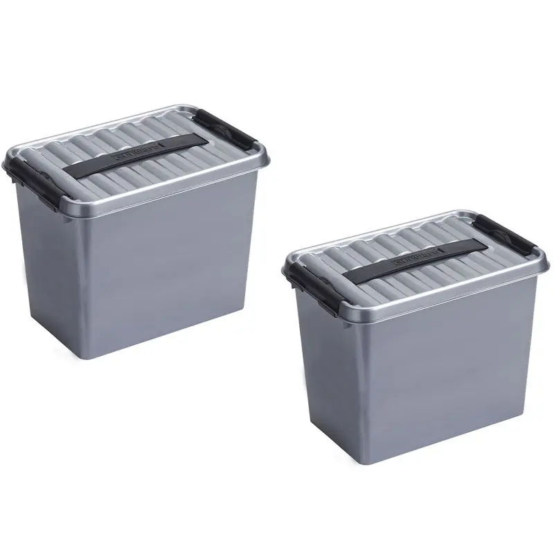 Goedkoop Sunware opbergbox - 4x stuks - grijs - 9L - 30 x 20 x 22 cm - Opbergbox
