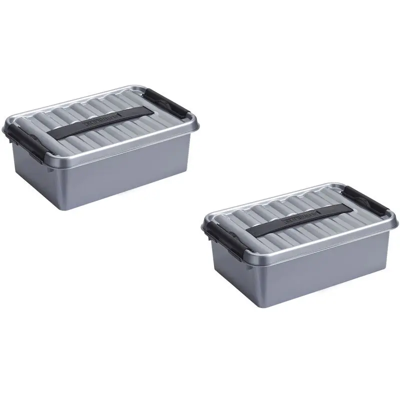 Tijdelijk Beschikbaar Sunware opbergbox - 8x stuks - grijs - 4L - 30 x 20 x 10 cm - Opbergbox