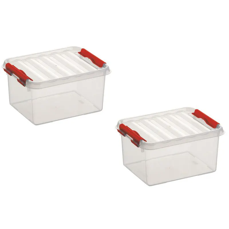 Finale Uitverkoop Sunware opbergbox - 2x stuks - transparant - 2L - 20 x 15 x 10 cm - Opbergbox