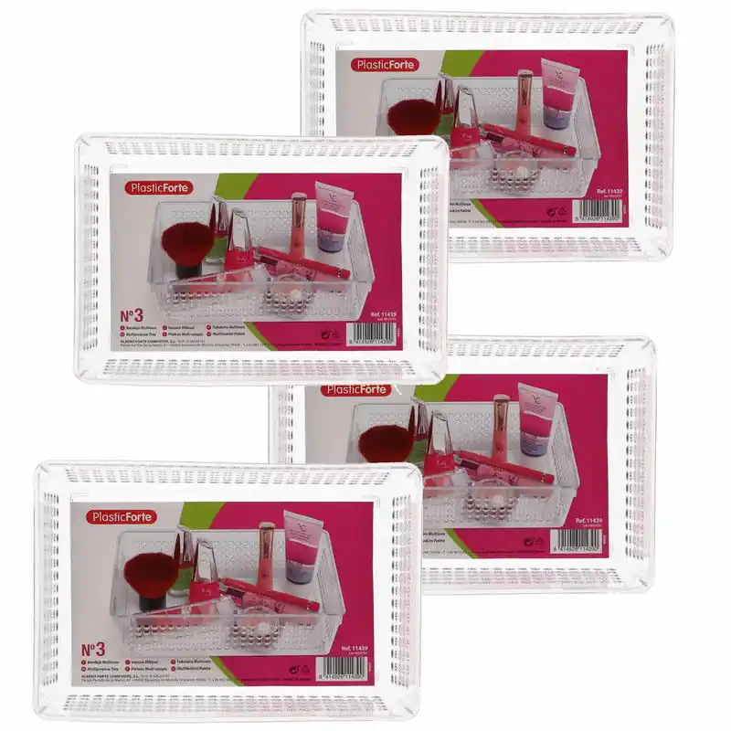 18x Plastic opberg bakjes van 24 x 16 cm - Opbergbox Op = Op