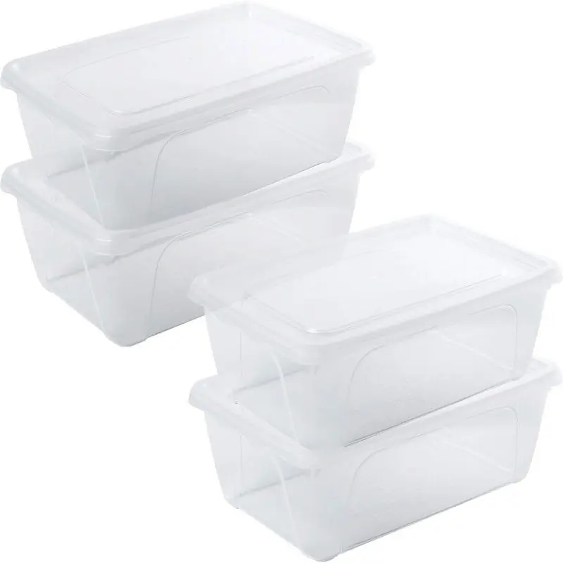 Alleen Vandaag 4x Voedsel plastic bewaarbakjes hoog/diep 0,5 en 1 liter transparant - Vershoudbakjes