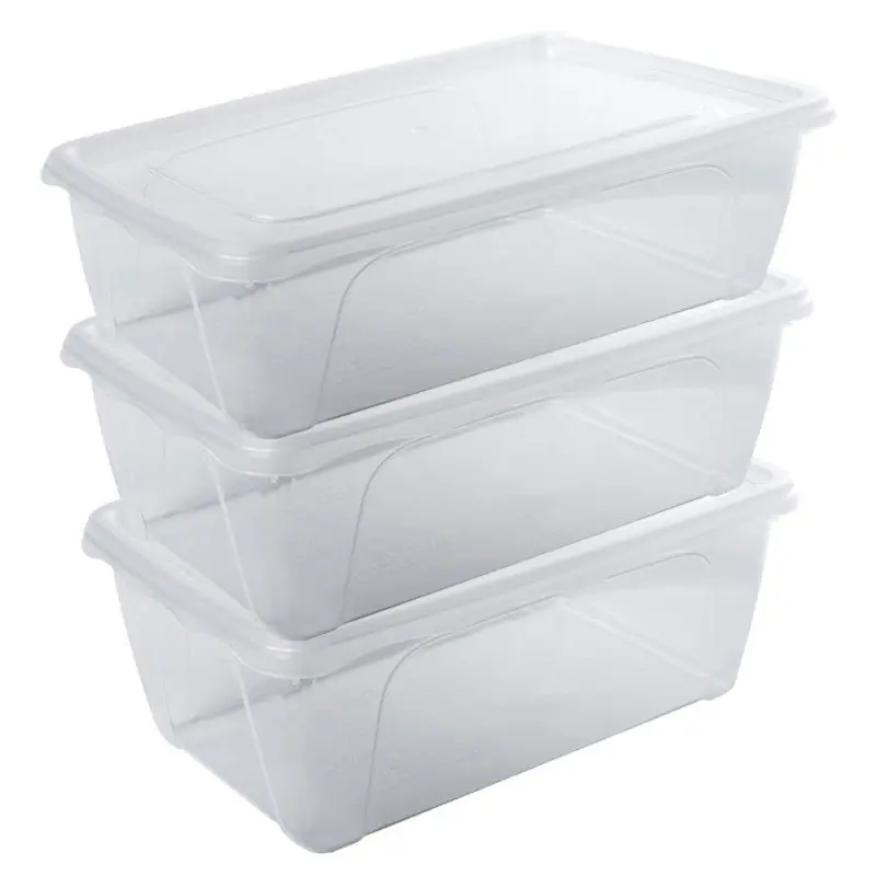 Vershoudbakje - 3x - transparant - 1 liter - 18 x 12 x 7 cm - Vershoudbakjes Beperkte Voorraad