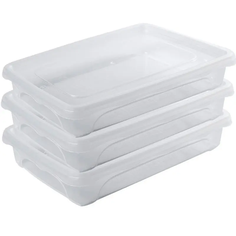 Direct Beschikbaar Vershoudbakje - 10x - laag - transparant - 0,5 liter - 18 x 12 x 4 cm - Vershoudbakjes