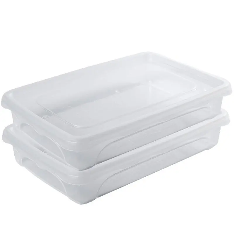 Vershoudbakje - 2x - laag - transparant - 0,5 liter - 18 x 12 x 4 cm - Vershoudbakjes Laatste Versie