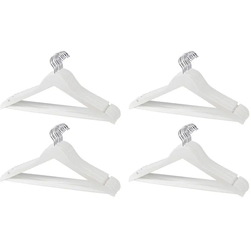 Lage Kosten Kledinghanger - 20x - hout - wit - 45 cm - kledinghanger set - Kledinghangers