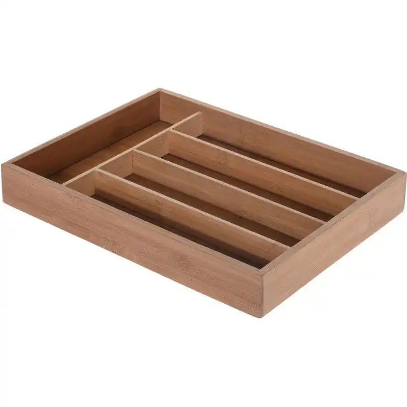 Favoriet Excellent Houseware Besteklade - 2x - bamboe hout - 26 x 35 cm - Bestekbakken