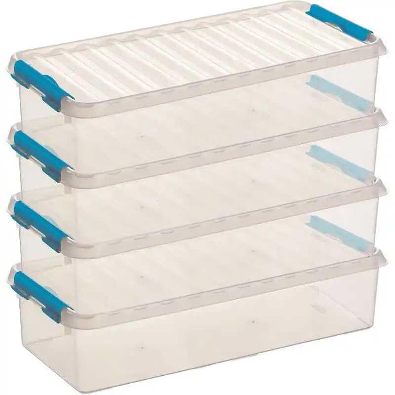Direct Beschikbaar Sunware opbergbox - 4x - transparant - 6.5L - 48 x 19 x 10 cm - Opbergbox
