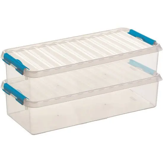 In De Mode Sunware opbergbox - 2x - transparant - 6.5L - 48 x 19 x 10 cm - Opbergbox