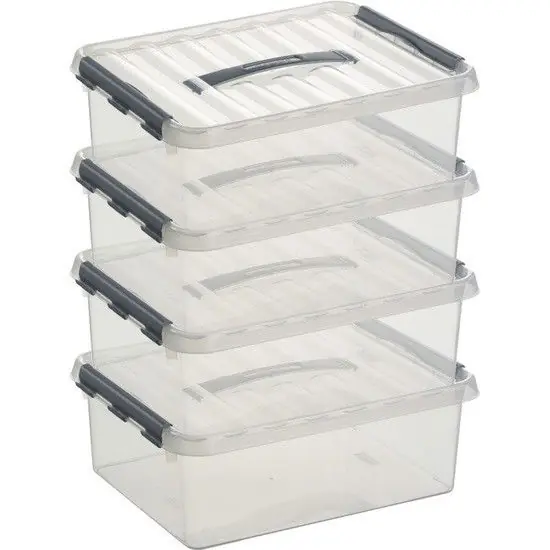 Gereduceerde Prijs Sunware opbergbox - 5x - transparant - 12L - 40 x 30 x 14 cm - Opbergbox