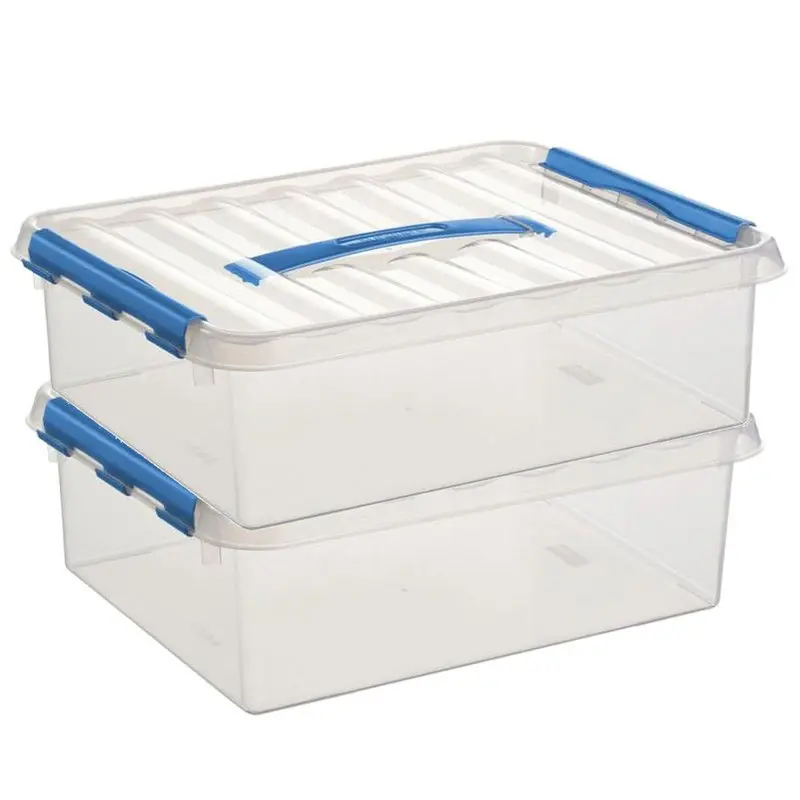 Koopje Sunware opbergbox - 2x - transparant - 12L - 40 x 30 x 14 cm - Opbergbox