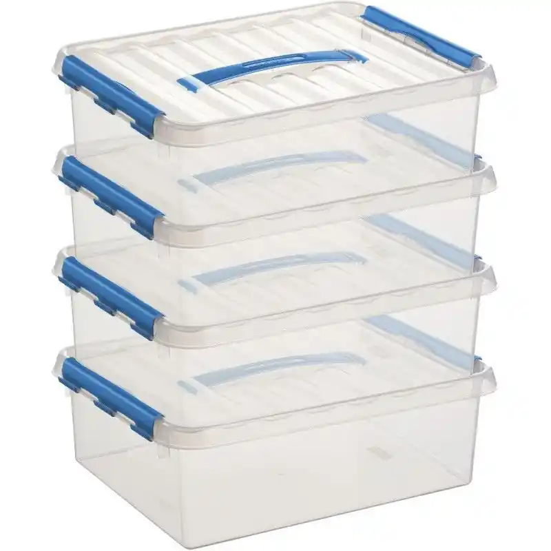 Gereduceerde Prijs Sunware opbergbox - 5x - transparant - 10L - 40 x 30 x 11 cm - Opbergbox