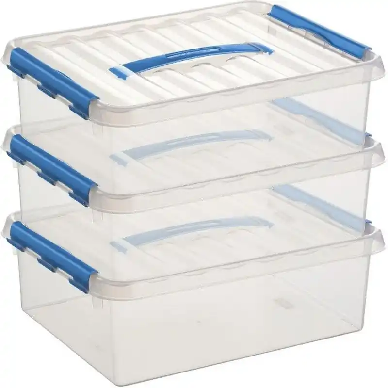 Gereduceerde Prijs Sunware opbergbox - 3x - transparant - 10L - 40 x 30 x 11 cm - Opbergbox