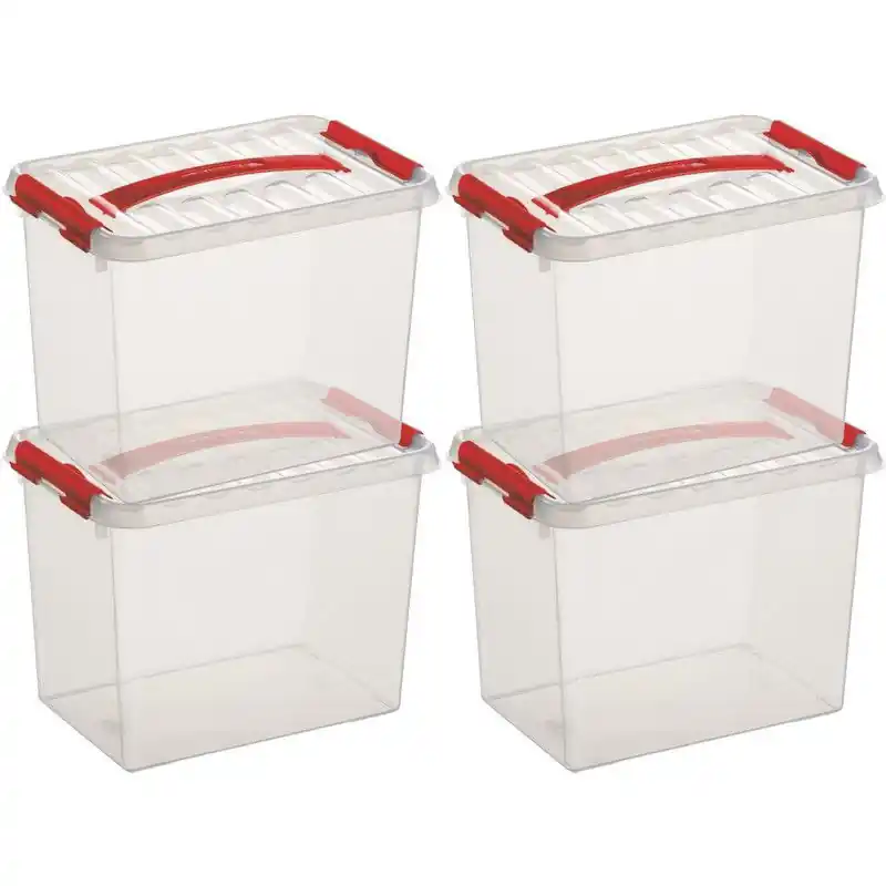 Uitverkoop Sunware opbergbox - 4x - transparant - 9L - 30 x 20 x 22 cm - Opbergbox