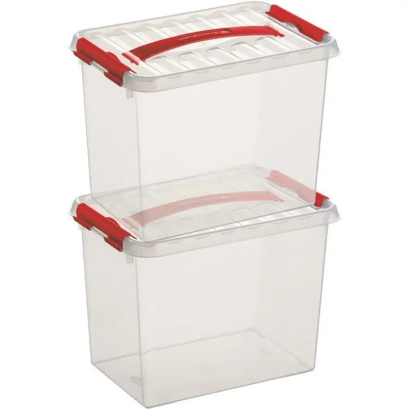 Authentiek Sunware opbergbox - 2x - transparant - 9L - 30 x 20 x 22 cm - Opbergbox