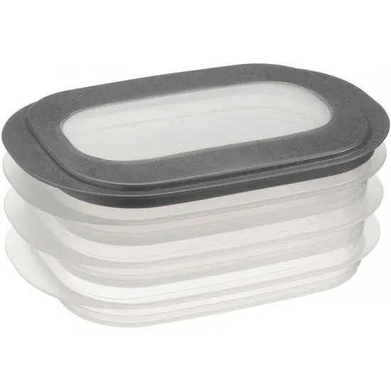 Koopje 9x Vleeswaren bakjes transparant/donkergroen - Vershoudbakjes